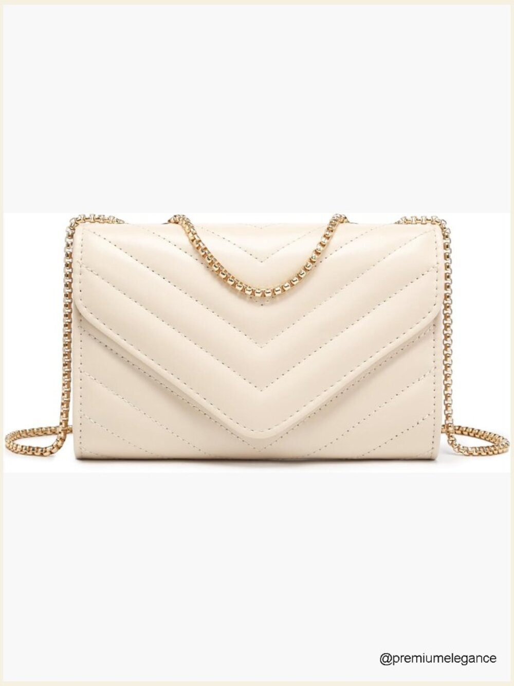 Quilted Crossbody Evening Bag with Chain Strap Clutch Purse